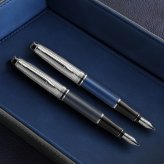 【WATERMAN公式】【名入れなし・即日発送】WATERMAN エキスパート デラックス　万年筆(ペン先：F字) | メタリックブルーCT/ ストーングレイCT　お祝い・記念日 ギフトラッピング 高級筆記具ブランド オフィス使用 会社用 お祝い プレゼント 記念日 誕生日 社会人 入学 卒業 成人 就職