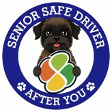 カーサイン 高齢者マーク SENIOR SAFE DRIVER ベルジアングリフォン ステッカー シール 直径13cm 肉球 日本製 車
