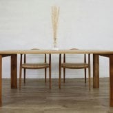 開梱設置無料 ダイニング5点セット ダイニングテーブル 幅160cm 木製 チーク 無垢材 ラタンチェア 4脚 チェア 椅子 おしゃれ シンプル ナチュラル 北欧 インテリア テイスト 家具 ダイニング レストラン カフェ I 新生活