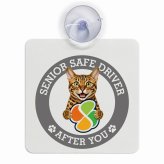カーサイン 高齢者マーク SENIOR SAFE DRIVER ベンガル 車内用 吸盤タイプ 収れん火災防止タイプ 肉球 日本製 車 ステッカー
