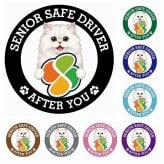 カーサイン 高齢者マーク SENIOR SAFE DRIVER ペルシャ ステッカー シール 直径13cm 肉球 日本製 車