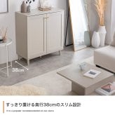 3枚扉キャビネット 幅110cm×奥行38cm×高さ90.2cm 可動棚 大容量 パーティクルボード MDF 天然木 メラミン 組立品 海外インテリアのような上品で華やかなお部屋づくりにぴったりです 日用品や家電の収納に便利です グレージュ ホワイト