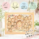 ギフト 似顔絵 百寿祝い プレゼント 贈り物 手描き 名入れ 百寿 長寿 誕生日 長寿祝い 100歳 大人数 両親 お父さん お母さん 家族 下書き確認 修正無料 名入れ 実績多数 親孝行 似てる 一生もの 長寿祝い 思い出 100歳 メモリアルギフト カラフル ホワイトデー オーダーメイド メモリアル キレイ オリジナル 結婚祝い 引っ越し 節目 ハロウィン