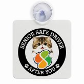 カーサイン 高齢者マーク SENIOR SAFE DRIVER ミヌエット 車内用 吸盤タイプ 収れん火災防止タイプ 肉球 日本製 車 ステッカー