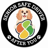 カーサイン 高齢者マーク SENIOR SAFE DRIVER アメリカンコッカースパニエル マグネット 強力 直径13cm 肉球 日本製 車 ステッカー
