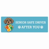 カーサイン 高齢者マーク SENIOR SAFE DRIVER ワイヤーヘアードダックスフンド ステッカー シール 長方形 15x5cm 肉球 日本製 車