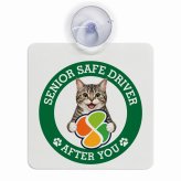 カーサイン 高齢者マーク SENIOR SAFE DRIVER アメリカンワイヤーヘア 車内用 吸盤タイプ 収れん火災防止タイプ 肉球 日本製 車 ステッカー