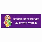 カーサイン 高齢者マーク SENIOR SAFE DRIVER アメリカンコッカースパニエル ステッカー シール 長方形 15x5cm 肉球 日本製 車