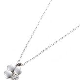 ダイヤモンド ネックレス 一粒 プラチナ Pt900 四葉 クローバー モチーフ ペンダント 0.014ct 鑑別カード付き レディース アクセサリー ジュエリー 誕生石