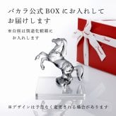 Baccarat バカラ いななく馬 20.1cm・当店オリジナル クリスタルガラス台座 20×20cm セット 名入れ彫刻代込み 名入れ 名前入り 彫刻 刻印 ギフト 記念品 誕生日 受賞 祝い 法人 開店 周年 高級 ブランド 置物 オーナメント 2026 午 クリスタル