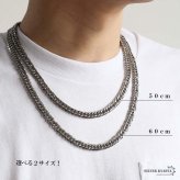 ステンレス ダブル喜平ネックレス チェーンネックレス メンズネックレス 6面カット 幅8mm 50cm 60cm シルバー 中折れ式 定番 人気 存在感 男性 金属アレルギー対応