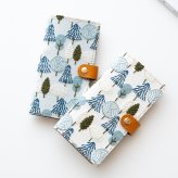 全機種対応 スマホケース 手帳型【 北欧 フォレスト 】 ゴールドパーツ スマホショルダー 刺繍