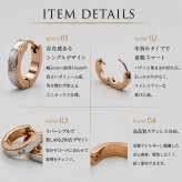 フープピアス 金属アレルギー サージカルステンレス 中折れ 枠付き キュービック リバーシブル ピアス 3×13mm ピンクゴールド PG 片耳 医療用 上品 アクセサリー プレゼント