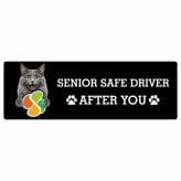 カーサイン 高齢者マーク SENIOR SAFE DRIVER ネベロング ステッカー シール 長方形 20x6.7cm 肉球 日本製 車