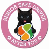 カーサイン 高齢者マーク SENIOR SAFE DRIVER 黒 マグネット 強力 直径13cm 肉球 日本製 車 ステッカー