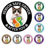 カーサイン 高齢者マーク SENIOR SAFE DRIVER スノーシュー ステッカー シール 直径13cm 肉球 日本製 車