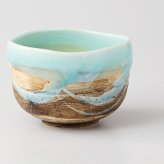 ブルー流し抹茶碗 陶器 美濃焼 やきものの里から、暮らしを贈ります。　ギフト 食器 セット テーブルウェア