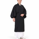 僧侶用新快良衣 ロング丈 日本製 船底袖作務衣上着 5443 UJ-51 ポリエステル 寺院 住職 作務衣上着 白衣上着