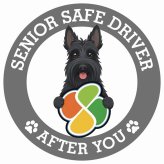カーサイン 高齢者マーク SENIOR SAFE DRIVER スコティッシュテリア ステッカー シール 直径13cm 肉球 日本製 車