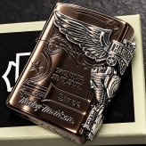 ZIPPO ライター ハーレー ダビッドソン ジッポ チョコブラウン チタン加工 3面大型メタル イーグル HARLEY-DAVIDSON 日本国内限定モデル かっこいい ギフト