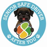 カーサイン 高齢者マーク SENIOR SAFE DRIVER ベルジアングリフォン ステッカー シール 直径13cm 肉球 日本製 車