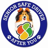 カーサイン 高齢者マーク SENIOR SAFE DRIVER シェットランドシープドッグ マグネット 強力 直径13cm 肉球 日本製 車 ステッカー