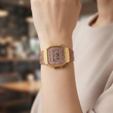 希少デザイン カシオ 腕時計 メンズ レディース ローズゴールド パープル CASIO A168 海外モデル レトロ デジタル チプカシ ミラー プレゼント ギフト 収納ケース付き 成人 卒業 入学