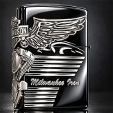 ZIPPO ハーレーダビッドソン ジッポ ライター イオンブラック＆ニッケルサテン 3面メタル 国内限定モデル 両面加工 黒銀 かっこいい おしゃれ メンズ ギフト プレゼント