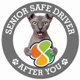 カーサイン 高齢者マーク SENIOR SAFE DRIVER ユークレニアンレフコイ マグネット 強力 直径13cm 肉球 日本製 車 ステッカー