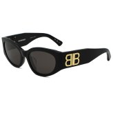 バレンシアガ BALENCIAGA サングラス アジアンフィット UVカット アイウェア フォックス BB0324SK-002 メンズ レディース ユニセックス ブラック+グレー 国内正規品