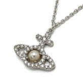 ヴィヴィアンウエストウッド Vivienne Westwood ネックレス ペンダント 630203AR-02P132-SM OLYMPIA PEARL PENDANT アクセサリー レディース プラチナム 海外正規品