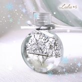【冬の森】シマエナガ ハーバリウム 150ml | 6羽 仲良し 家族 | プリザーブドフラワー インテリア 雑貨 | 誕生日 プレゼント 女性 鳥好き | Lulu's ルルズ