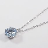 シルバー枠 ブルートパーズ一粒ペンダントネックレス 約1.0ct天然石 SILVER925小豆チェーン40cm 11月の誕生石【送料無料】【レディース,激安,特価,通販】