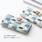 全機種対応 スマホケース 手帳型【 北欧 フォレスト 】 ゴールドパーツ スマホショルダー 刺繍