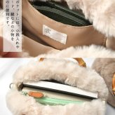 【EARTH MADE アースメイド】FUR BAMBOO ファー バンブーハンドル 2way ショルダー トートバッグ (E8187)正規品 レディース 秋 冬 ハンドバッグ ナチュラル 新作 シンプル おしゃれ コーディネート 人気 60代 50代 40代 30代