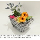 プランター おしゃれ アンティーク バスケット型 かご風 幅38.5cm 横長 植木鉢 鉢カバー マグネシウム 底穴あり 屋外 ベランダ 玄関 寄せ植え ガーデニング 石調 ホワイト 完成品 フラワーポット イングリッシュガーデン オールドバスケット