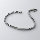 ブレスレット つけっぱなし メンズ 刻印 ステンレス 金属アレルギー ブランド 大人 ダイヤモンド シンプル IDプレート ボックスチェーン スティールシルバーカラー 金アレ サージカルステンレス クリスマス 誕生日 記念日 父の日 プレゼント テラグラティア Terra-gratia【lstb015st】単品