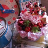 クリスマスプレゼント ミッキー ミニー 花束風 フラワーケーキ プリザーブドフラワー入り ケース付き ノーマル ミッキーマウス ミニー ◆誕生日プレゼント・記念日の贈り物におすすめのフラワーギフト