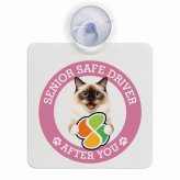 カーサイン 高齢者マーク SENIOR SAFE DRIVER バーマン 車内用 吸盤タイプ 収れん火災防止タイプ 肉球 日本製 車 ステッカー