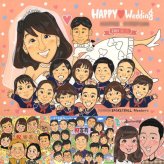 結婚式の記念に、家族みんなの気持ちを、一枚に込めて贈れます。修正無料で、納得しながら進められます。 結婚祝い プレゼント 似顔絵 手描き 贈り物 ギフト 名入れ 結婚式 婚礼 記念 ウェディング ブライダル 大人数 新郎 新婦 カップル 両親 名入れ 下書き確認 修正無料 そっくり 実績多数 親孝行 似てる 思い出 結婚式 ウェディング 一生もの お祝いの品 感激 同窓会 贈答品 クリスマス