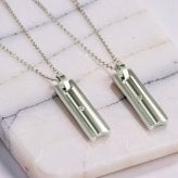【レーザー刻印対応】ペアネックレス ネックレス 逆甲丸 刻印 名入れ ユニセックス 金属アレルギー ジルコニア シルバー プレート ペアペンダント メンズ レディース 男性 女性 カップル 2個セット ギフト つけっぱなし