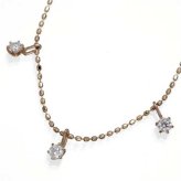 ブレスレット レディース K10 ピンクゴールド 0.15ct 3石 ダイヤモンド ダイヤ 華奢 シンプル チェーン カットボール 繊細 上品 アクセサリー プレゼント ギフト 記念日