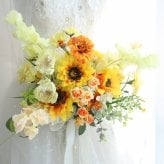 ひまわりのクラッチブーケ ウェディングブーケ 結婚式 前撮り アーティフィシャルフラワー 造花 インテリア 431