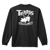 テニス ロンT 長袖 Tシャツ メンズ 練習着 レディース ジュニア ウェア ドライ おもしろ tシャツ 名入れ おしゃれ キッズ 文字入れ無料 「テニスカートゥーン 七転び八起き」 アートワークスコウベ 【送料無料】