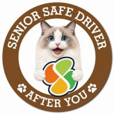 カーサイン 高齢者マーク SENIOR SAFE DRIVER ラグドール マグネット 強力 直径13cm 肉球 日本製 車 ステッカー