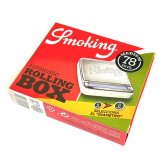 手巻きたばこ用 ローリングボックス 78mm ペーパー対応 Smoking ローリングマシン スモーキング 巻紙 8mm 6mm フィルター対応 シルバー メンズ 喫煙具 タバコ