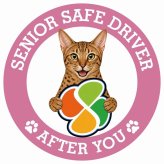 カーサイン 高齢者マーク SENIOR SAFE DRIVER オシキャット ステッカー シール 直径13cm 肉球 日本製 車
