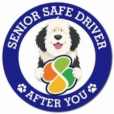 カーサイン 高齢者マーク SENIOR SAFE DRIVER オールドイングリッシュシープドッグ マグネット 強力 直径13cm 肉球 日本製 車 ステッカー