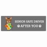 カーサイン 高齢者マーク SENIOR SAFE DRIVER アビシニアン ステッカー シール 長方形 20x6.7cm 肉球 日本製 車