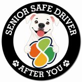 カーサイン 高齢者マーク SENIOR SAFE DRIVER ピットブル マグネット 強力 直径13cm 肉球 日本製 車 ステッカー